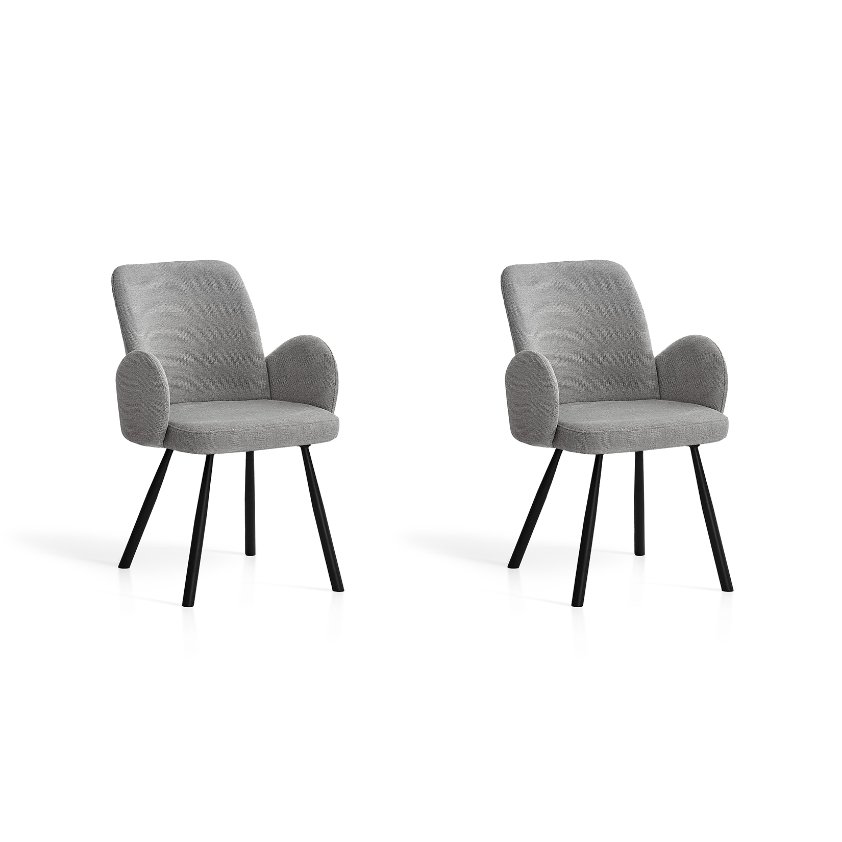 Lot de 2 chaises tissu et métal, ÓPALO, HISPANOHOGAR