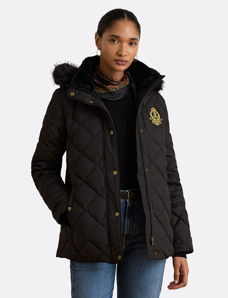 Doudoune mi-longue à capuche, avec écussson, LAUREN RALPH LAUREN