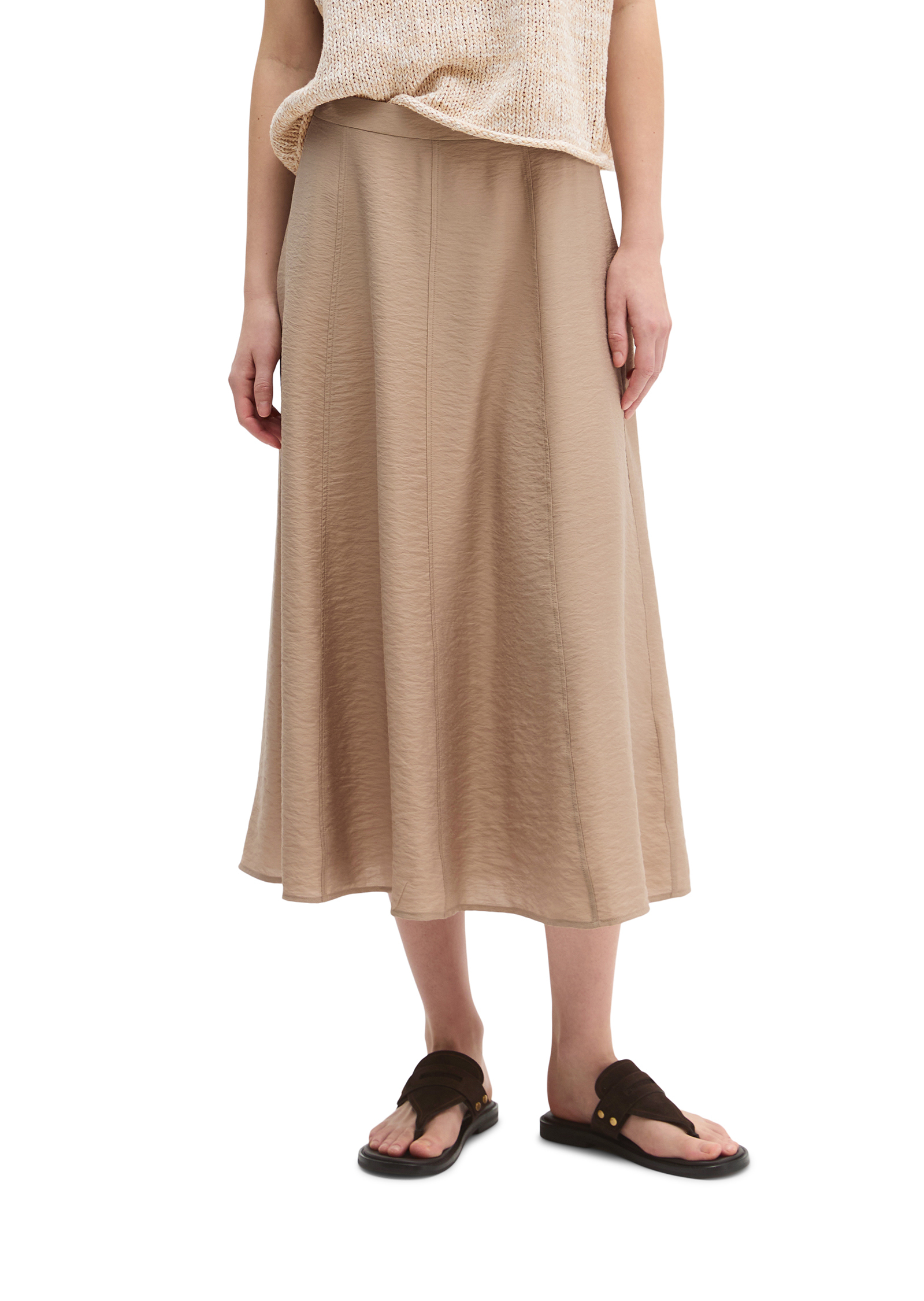 Jupe crinkle régulière en mélange brillant de viscose, MARC O'POLO