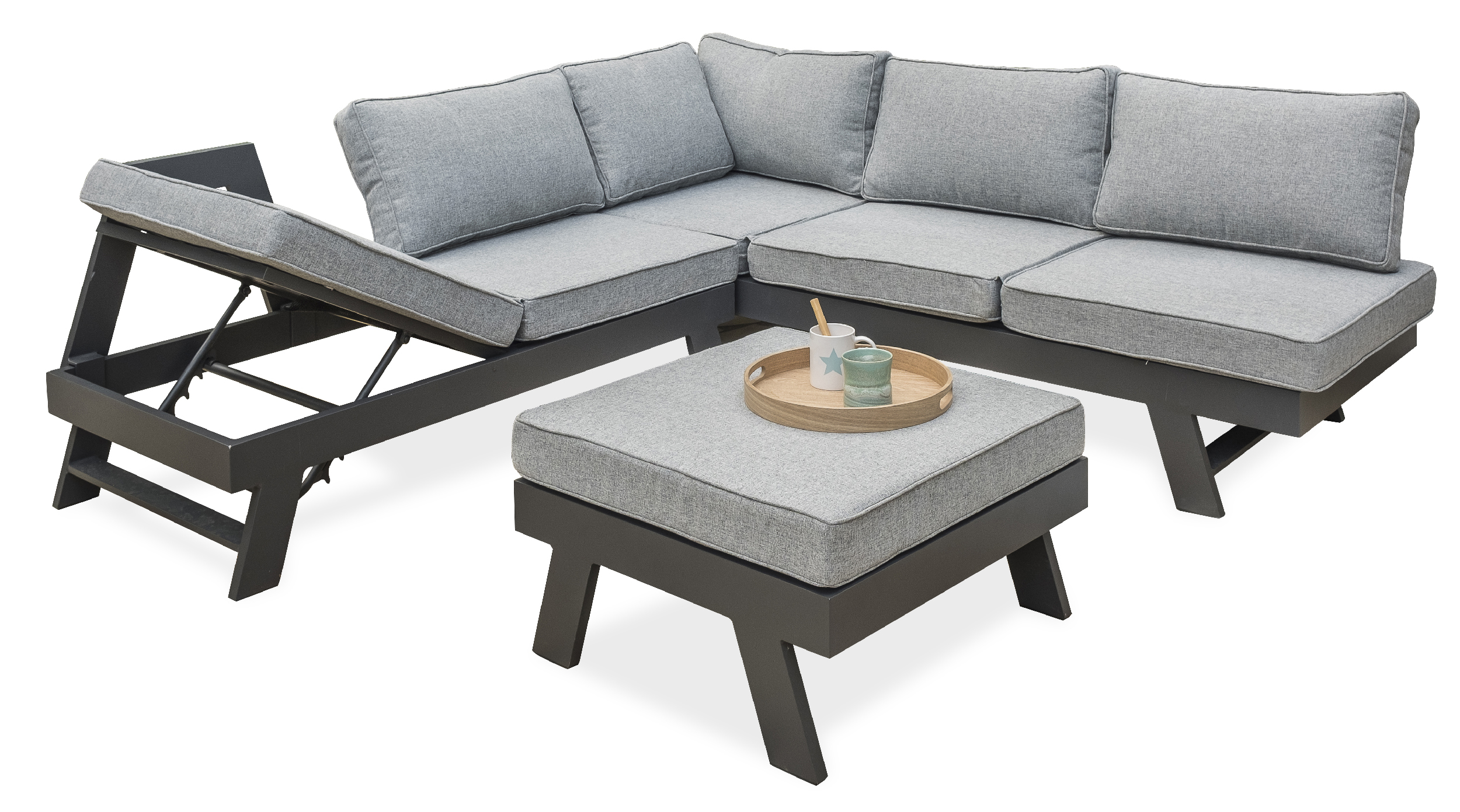 Salon d'angle de jardin en aluminium  NEWYORK, DCB GARDEN