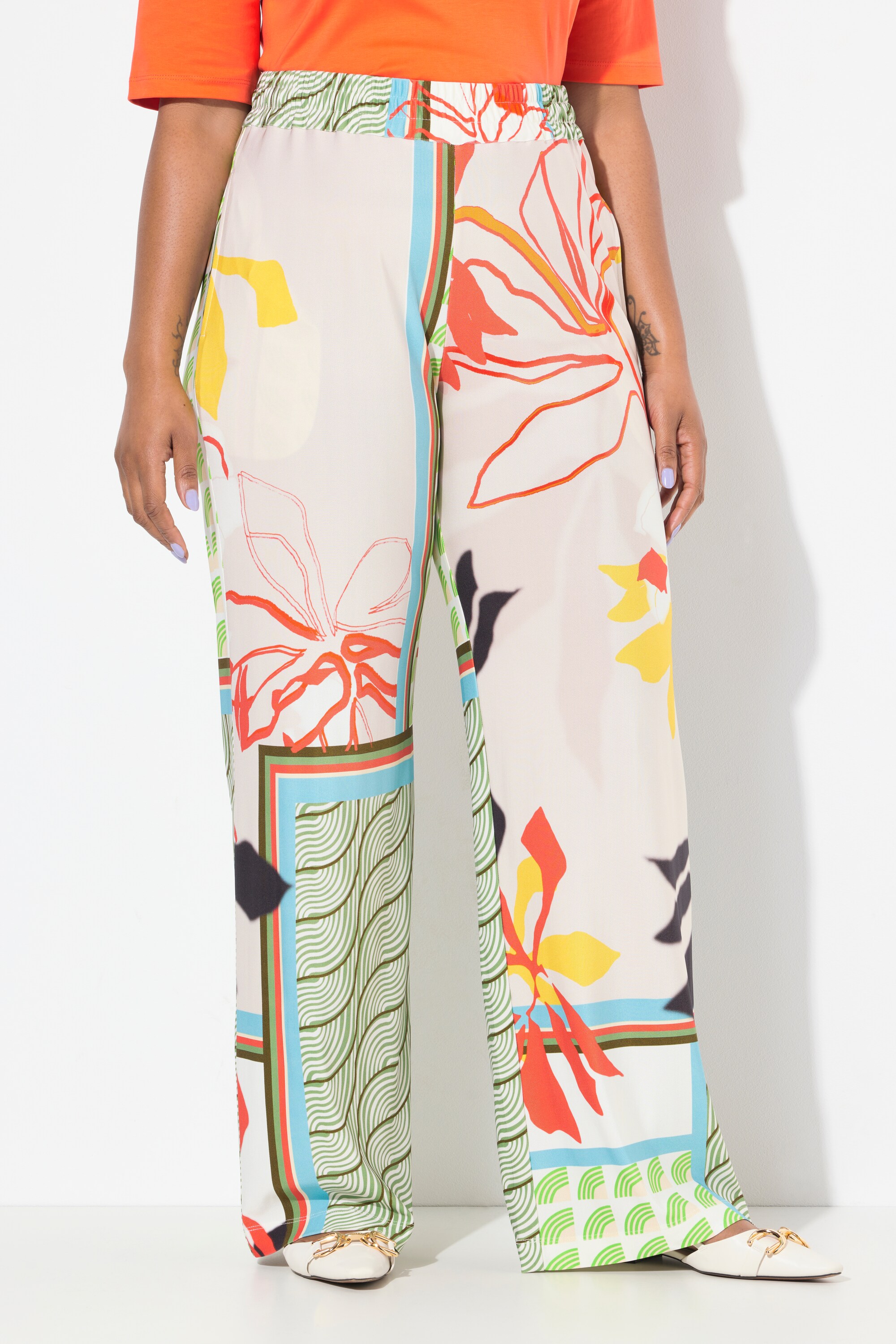 Pantalon fluide. Jambe large et, ULLA POPKEN