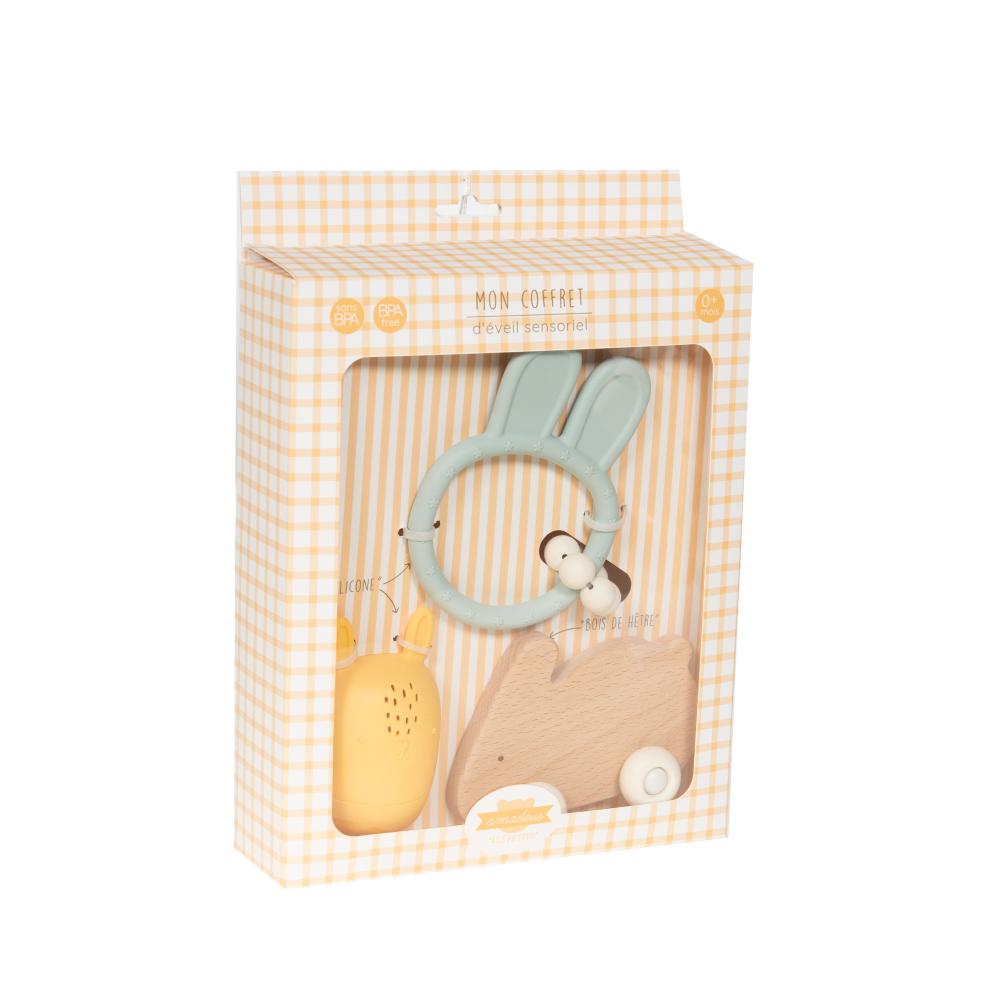 Coffret de 3 jouets éveil lapin, AMADEUS LES PETITS