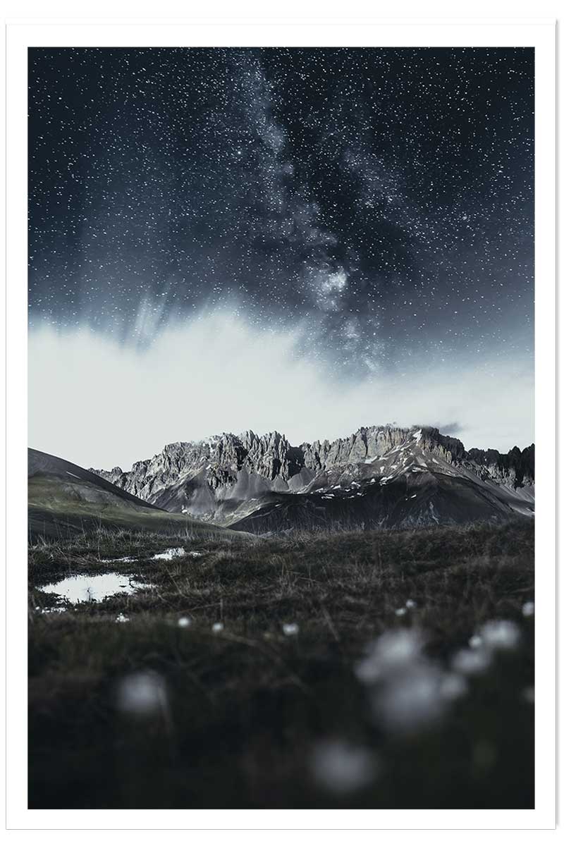 Affiche paysage la tête dans les etoiles, HEXOA