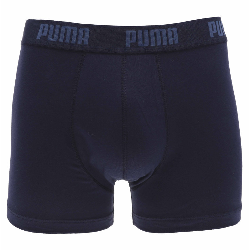 Lot de 2 boxer marine unis à bande élastiquée brodée à la taille, PUMA