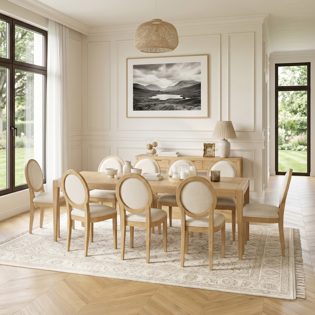Table extensible en chêne, 2 rallonges, 10 couverts TENNESSEE, ROBIN DES BOIS