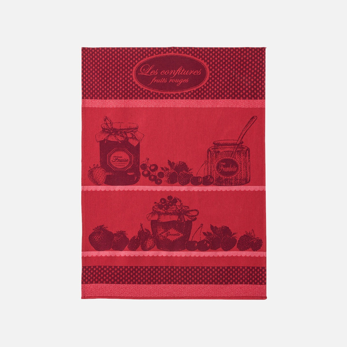 Torchon jacquard CONFITURES FRUITS ROUGES, COUCKE