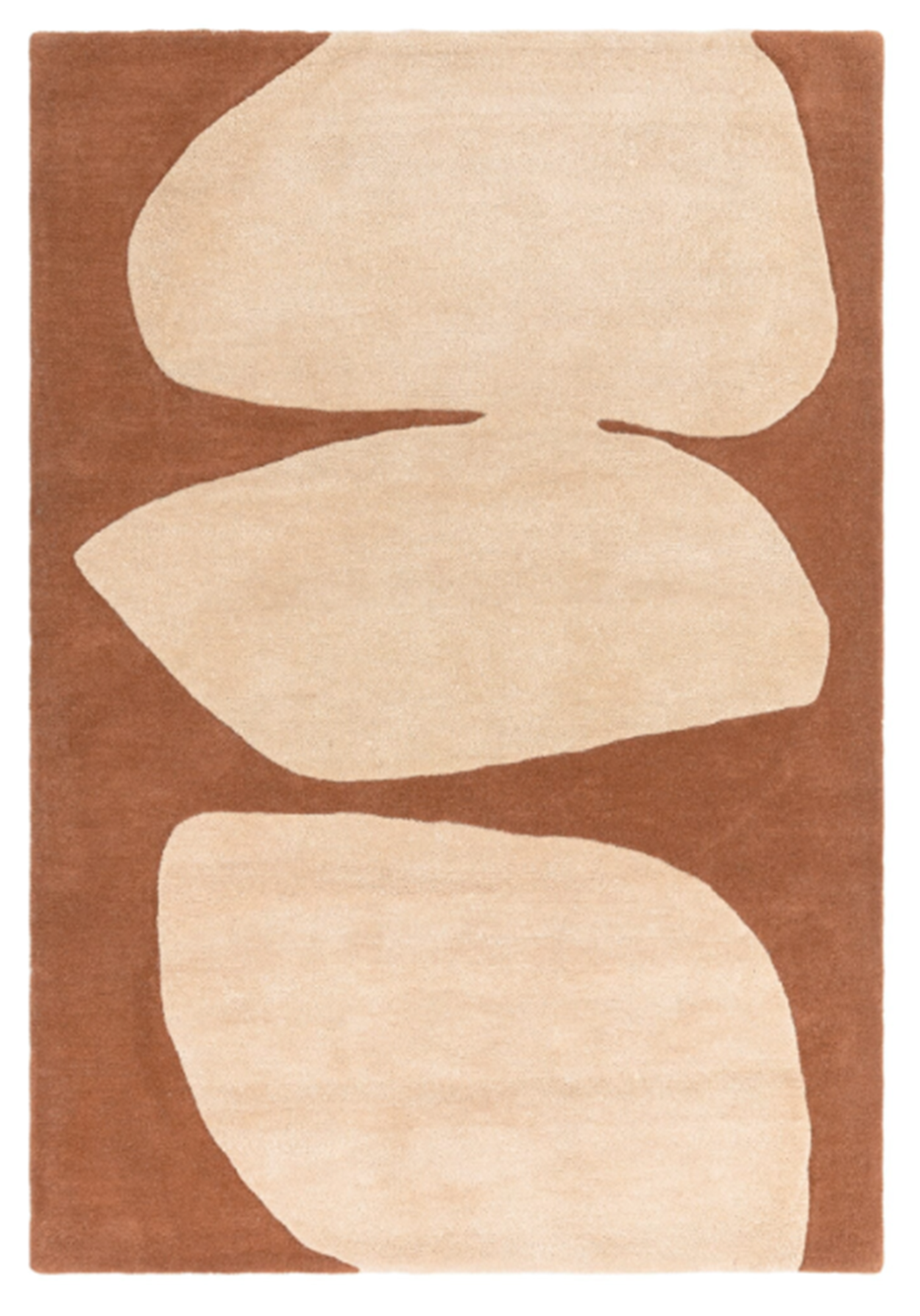 Tapis orange moderne tufté main pure laine STICK, NOVATREND