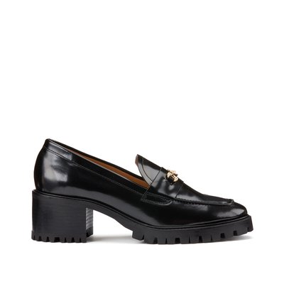 N°80 Polished Leather Loafers with Heel RIVECOUR