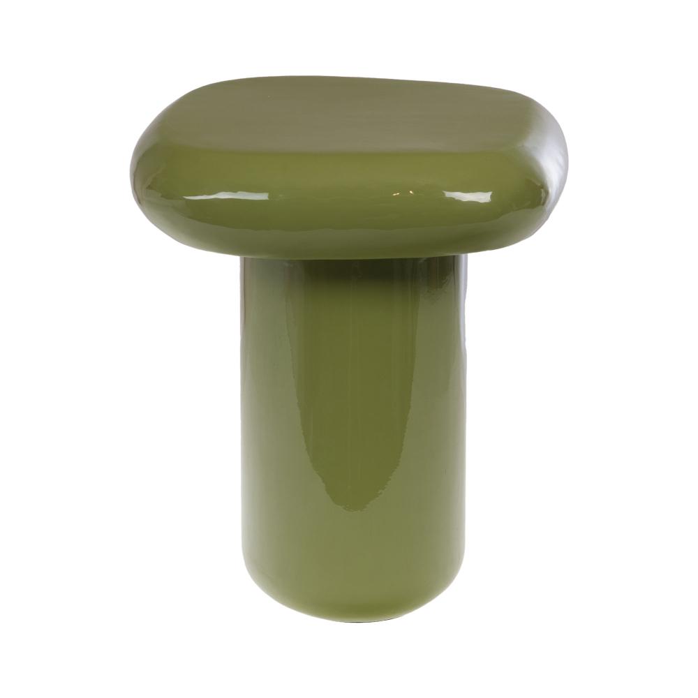 Bout de canapé rond en métal kaki Ø33 cm Elven, AMADEUS