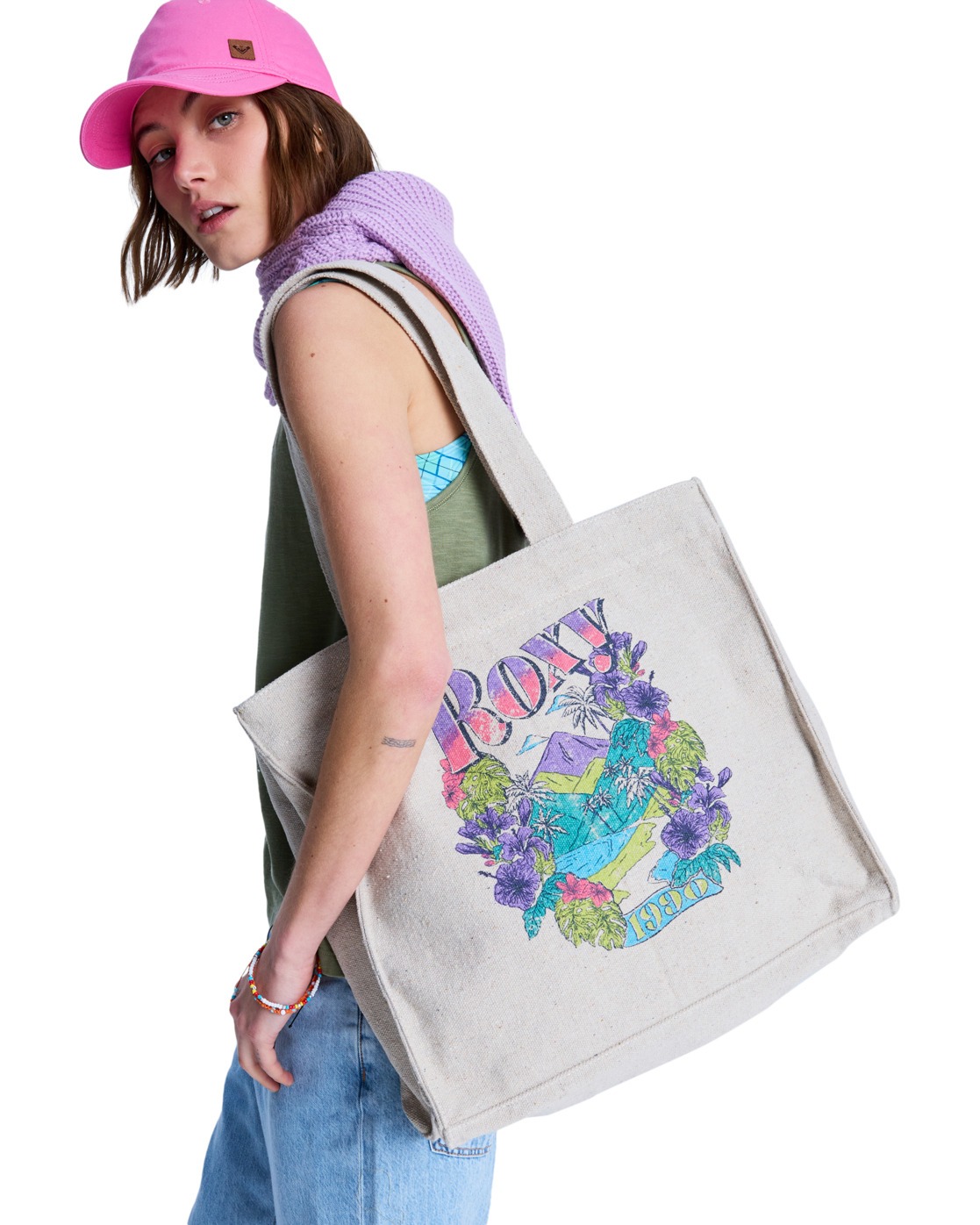 Tote bag DRINK THE WAVE., ROXY