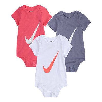 Pack of 3 Bodysuits in Cotton with Short Sleeves, Birth-12 Months NIKE