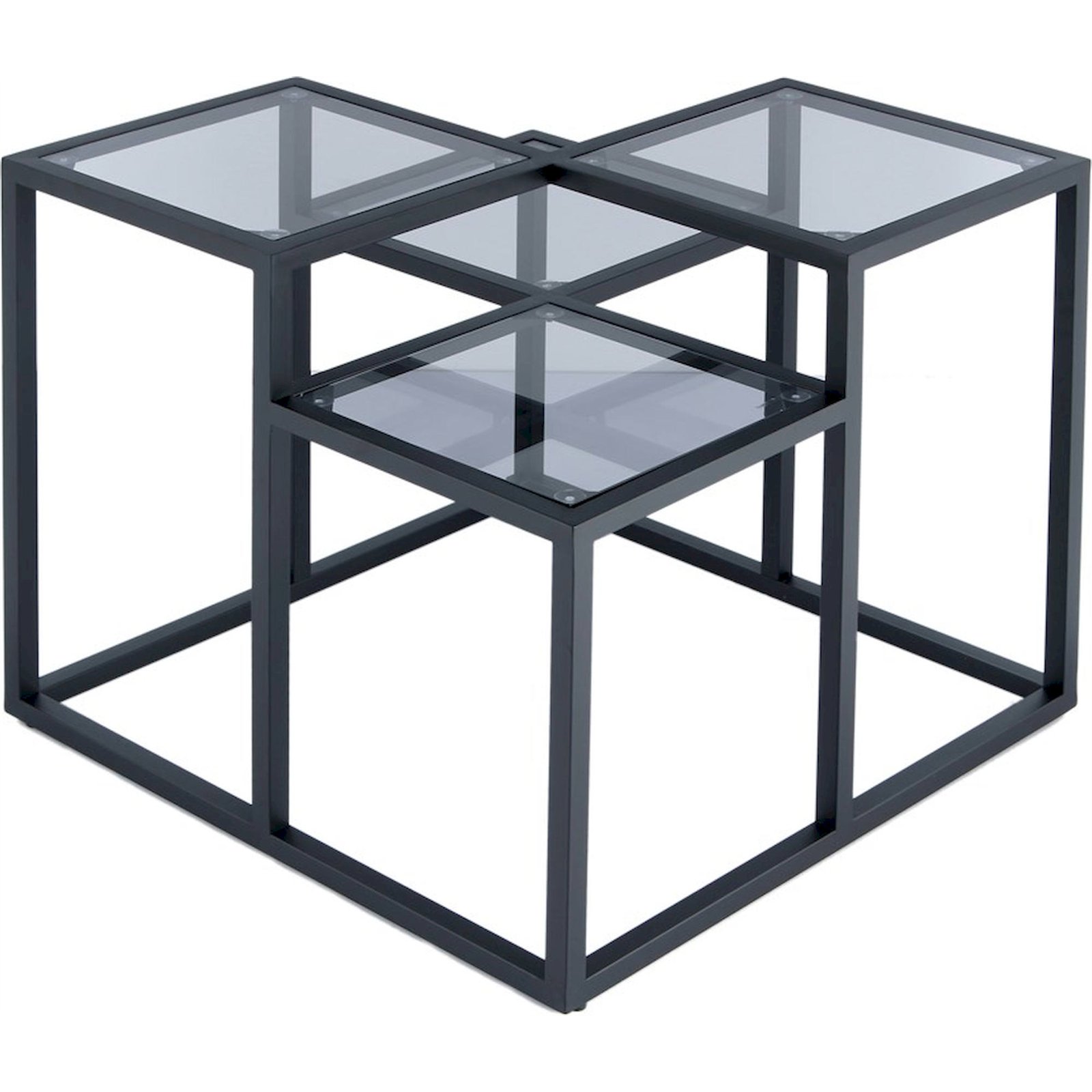 Table d'appoint en verre et métal, 4 Plateaux, ARTE ESPINA