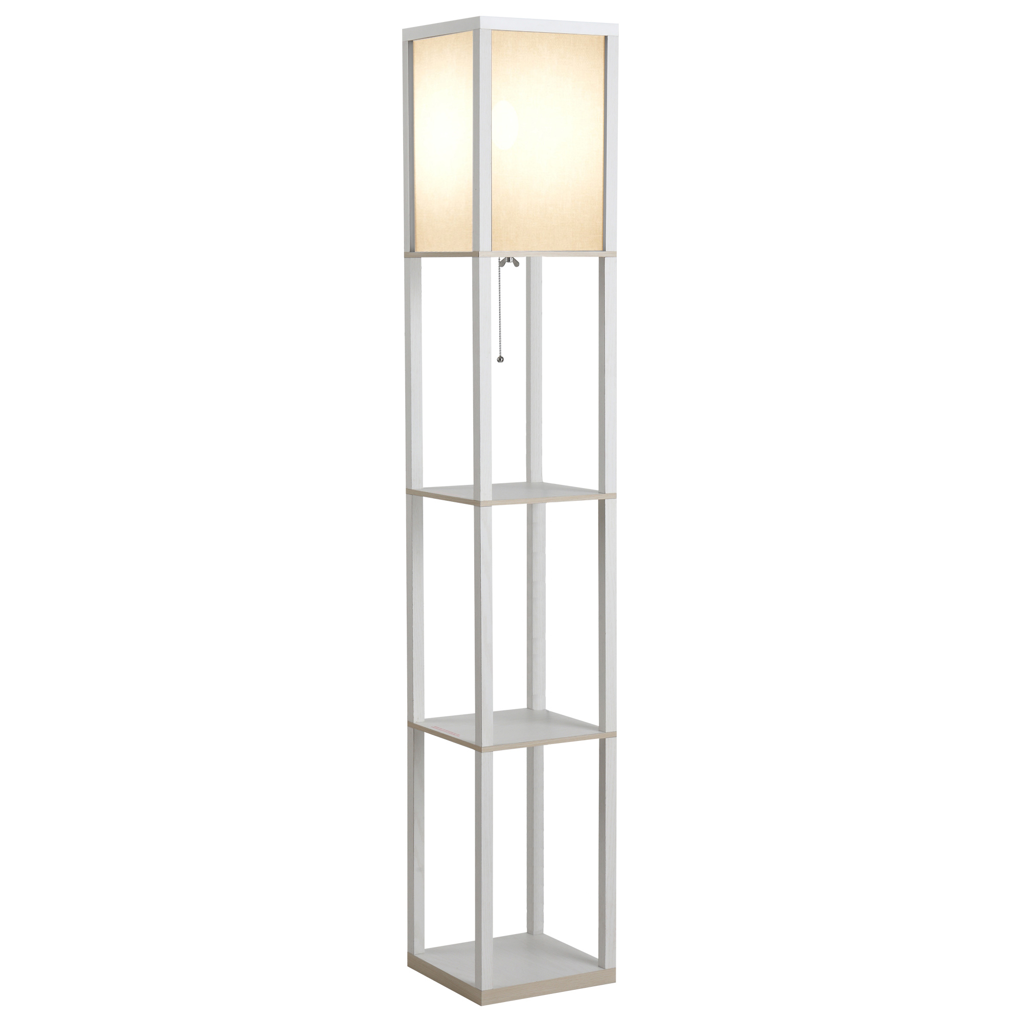 Lampadaire Bois Blanc, HOMCOM