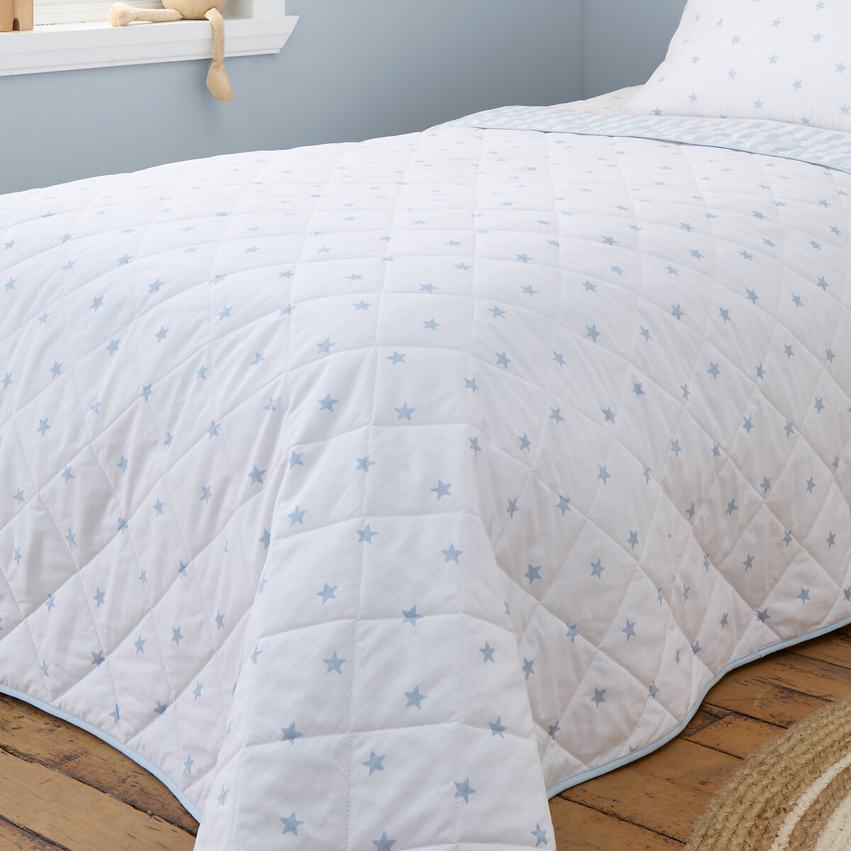Mini Star & Stripes Cotton Reversible Bedspread, BIANCA FINE LINENS
