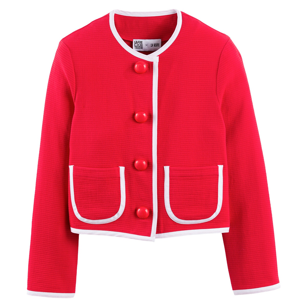 Veste droite courte rouge La Veste X La Redoute La Redoute