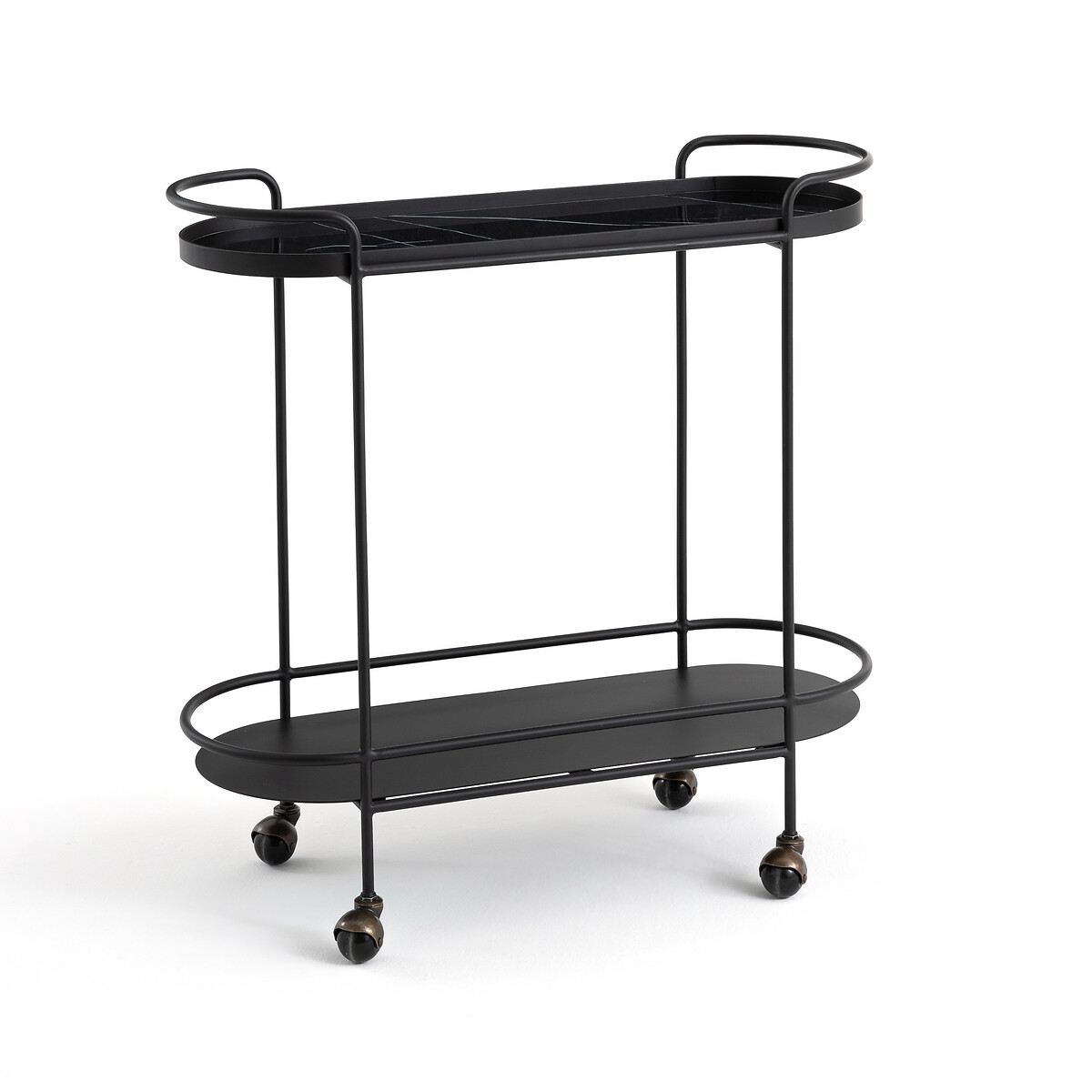 Product photograph of Alma Marble Effect Serving Trolley from La Redoute UK