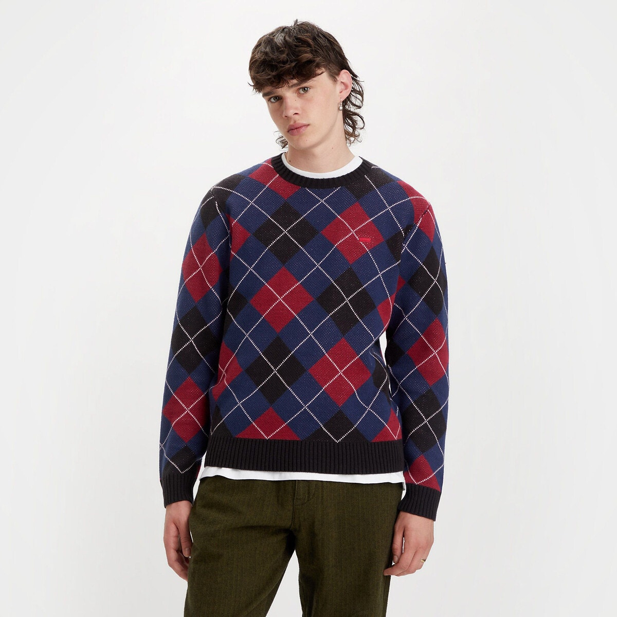 Pull jacquard losange online homme