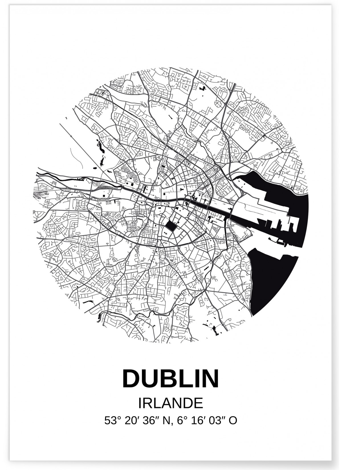 Affiche Carte Dublin, L'AFFICHERIE