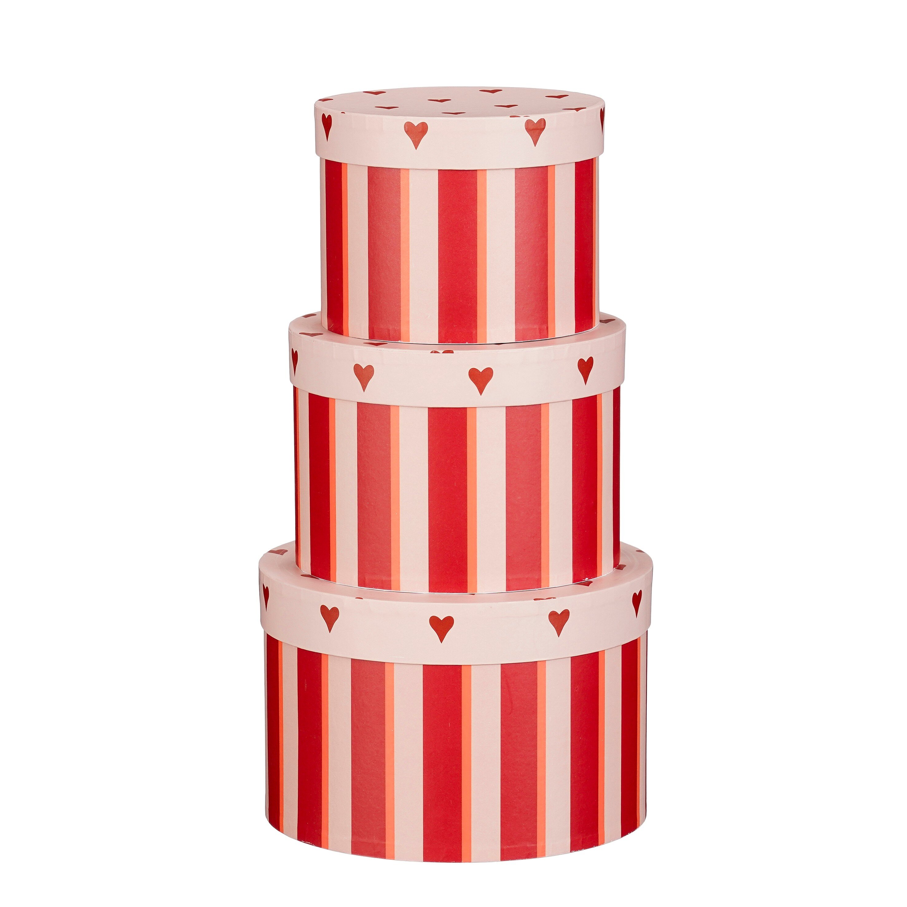 Lot de 3 boîtes de rangement imprimées de cœurs ZOVEY, MICA DECORATIONS