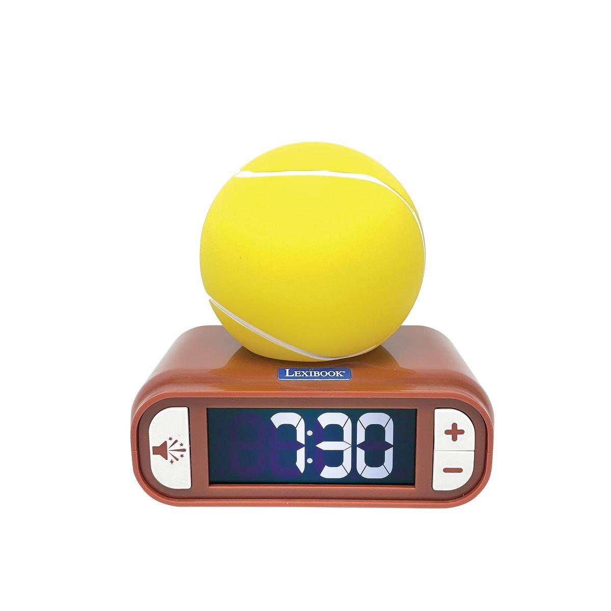 Réveil avec veilleuse Tennis en 3D, LEXIBOOK