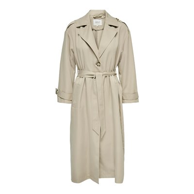 Long Trench Coat with Tie-Waist ONLY PETITE