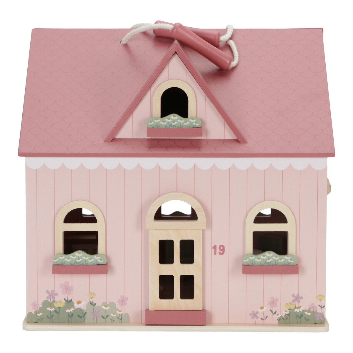 Hape Maison de poupée en bois 6 pièces toutes saisons avec accessoires, à  partir de 3 ans 