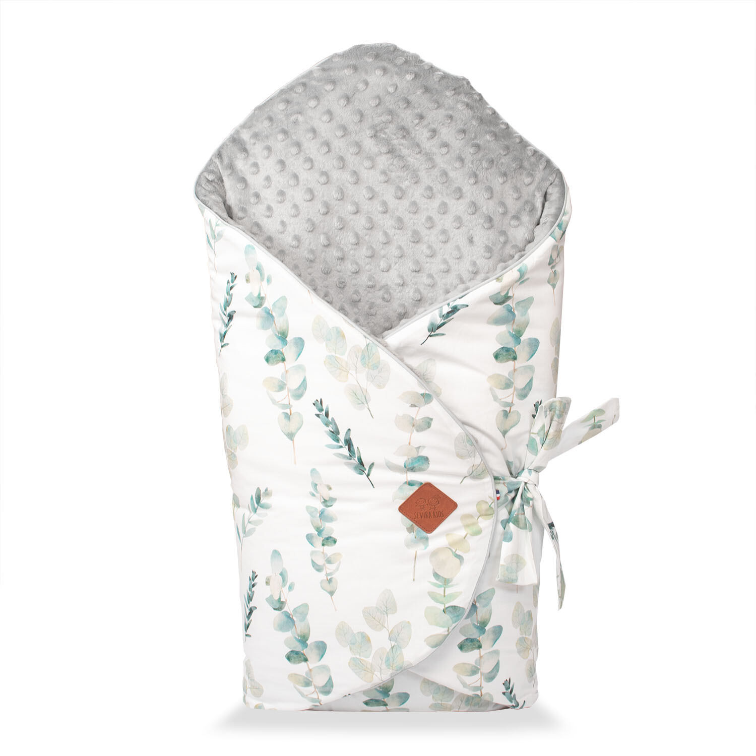 Gigoteuse d'emmaillotage évolutive en minky EUCALYPTUS, SEVIRA KIDS