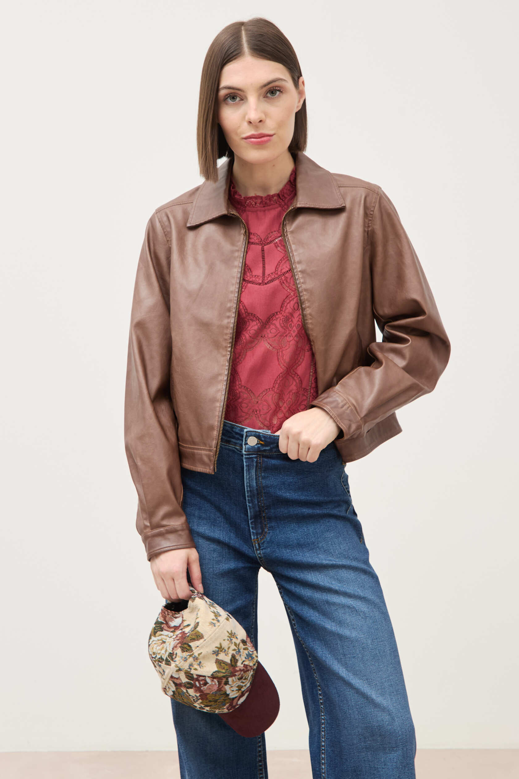 Blouson manches longues similicuir, BONOBO