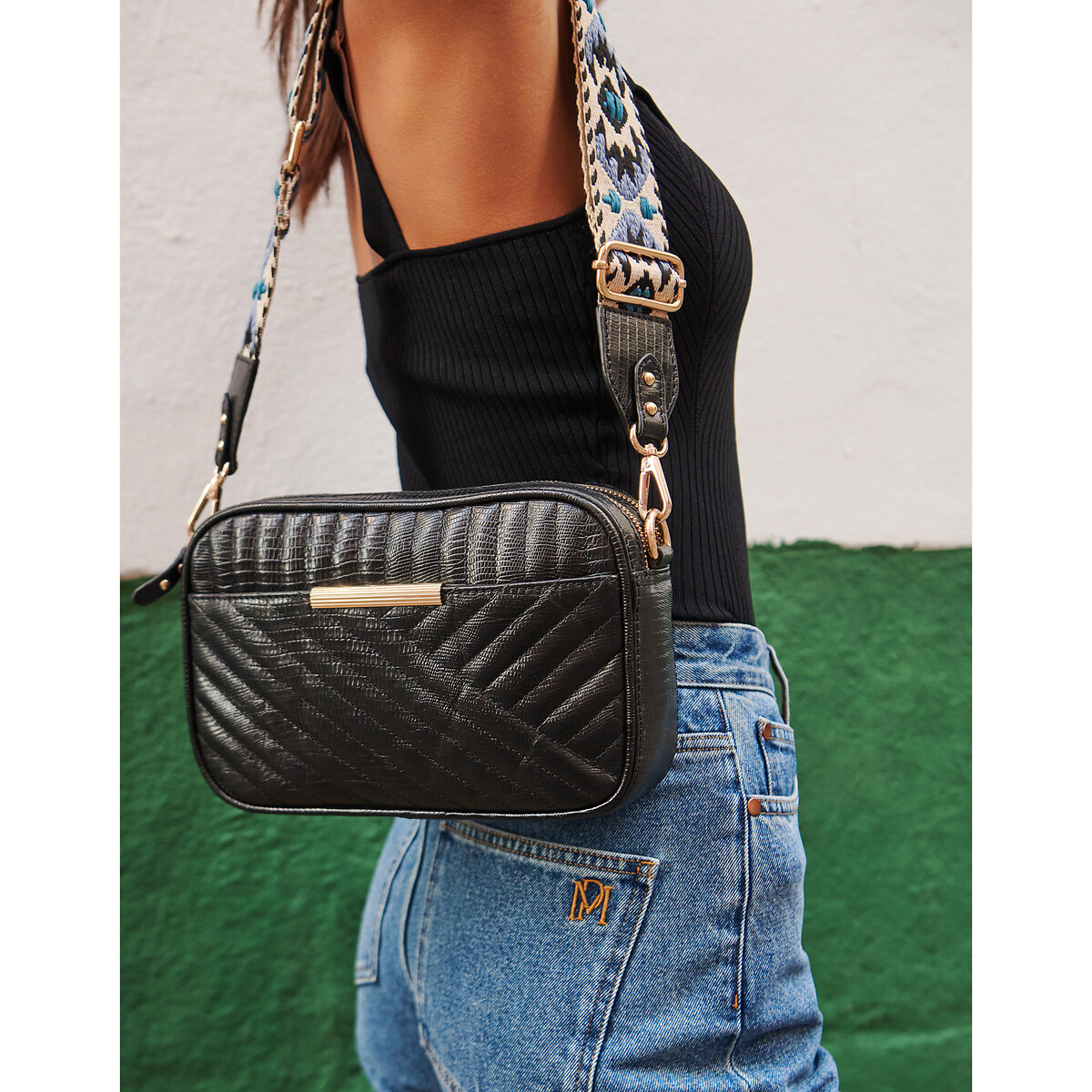 Sac Bandoulière Petite Mendigote En Cuir Gris - Occasion, Signes D'usure Mais Charme Vintage