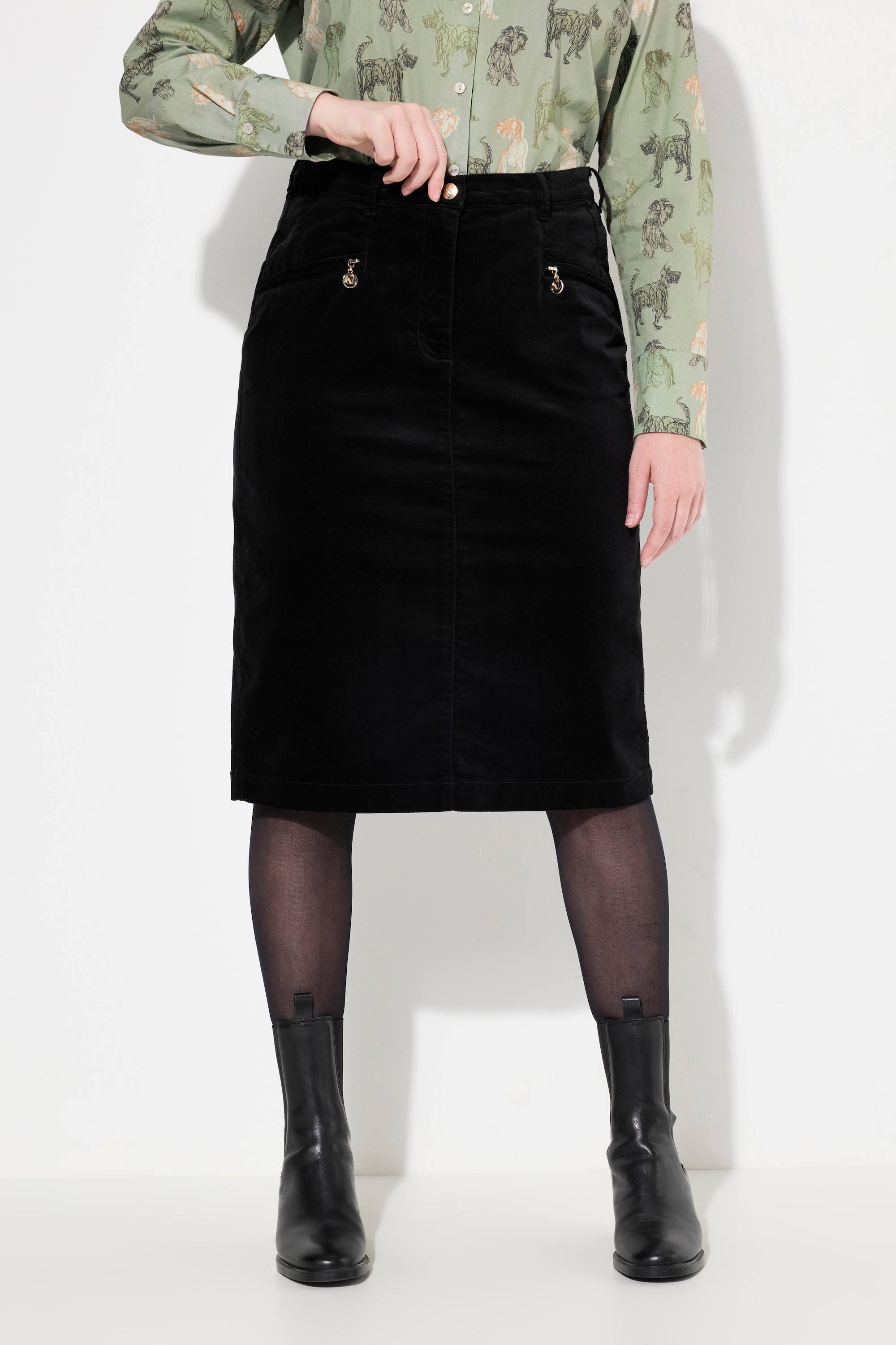 Jupe en velours Mony, ceinture confortable, ULLA POPKEN