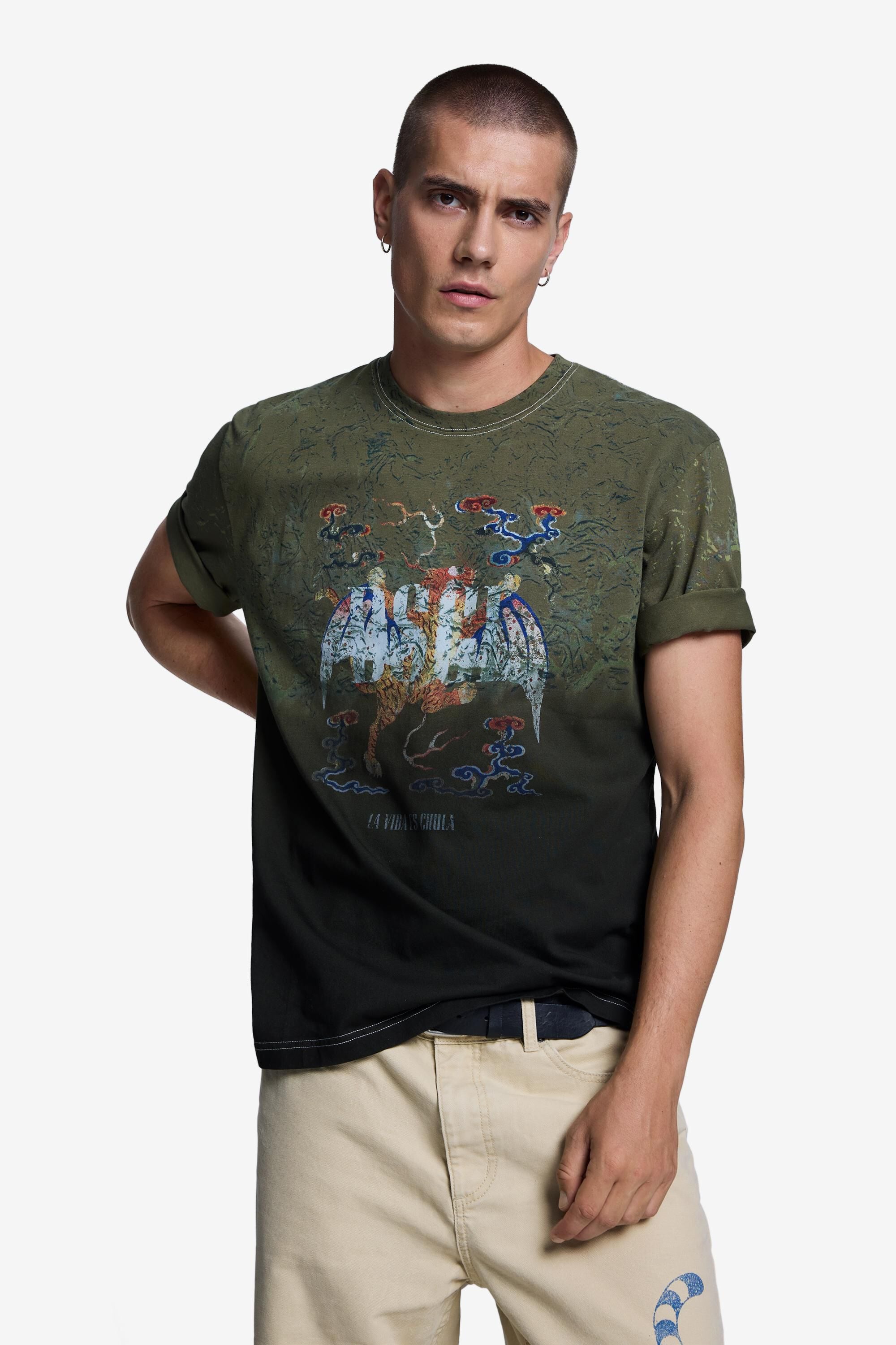 T-shirt imprimé 100 % coton, DESIGUAL