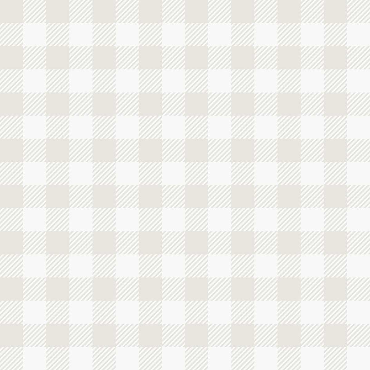 Papier peint vichy beige lin blanc discret, HEXOA