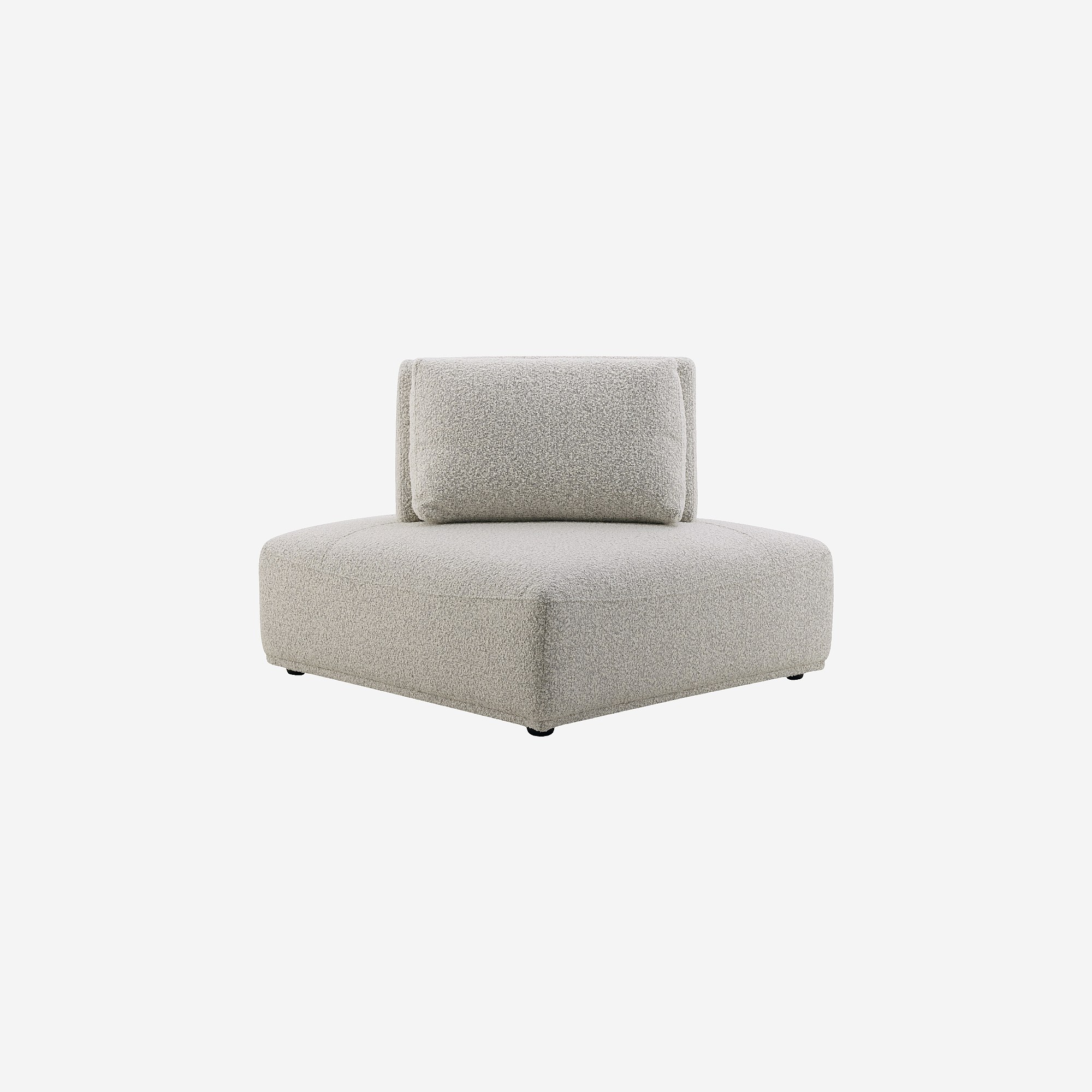 Fauteuil d'angle en tissu bouclette avec dossier avance-recule RUDOLF, HABITAT