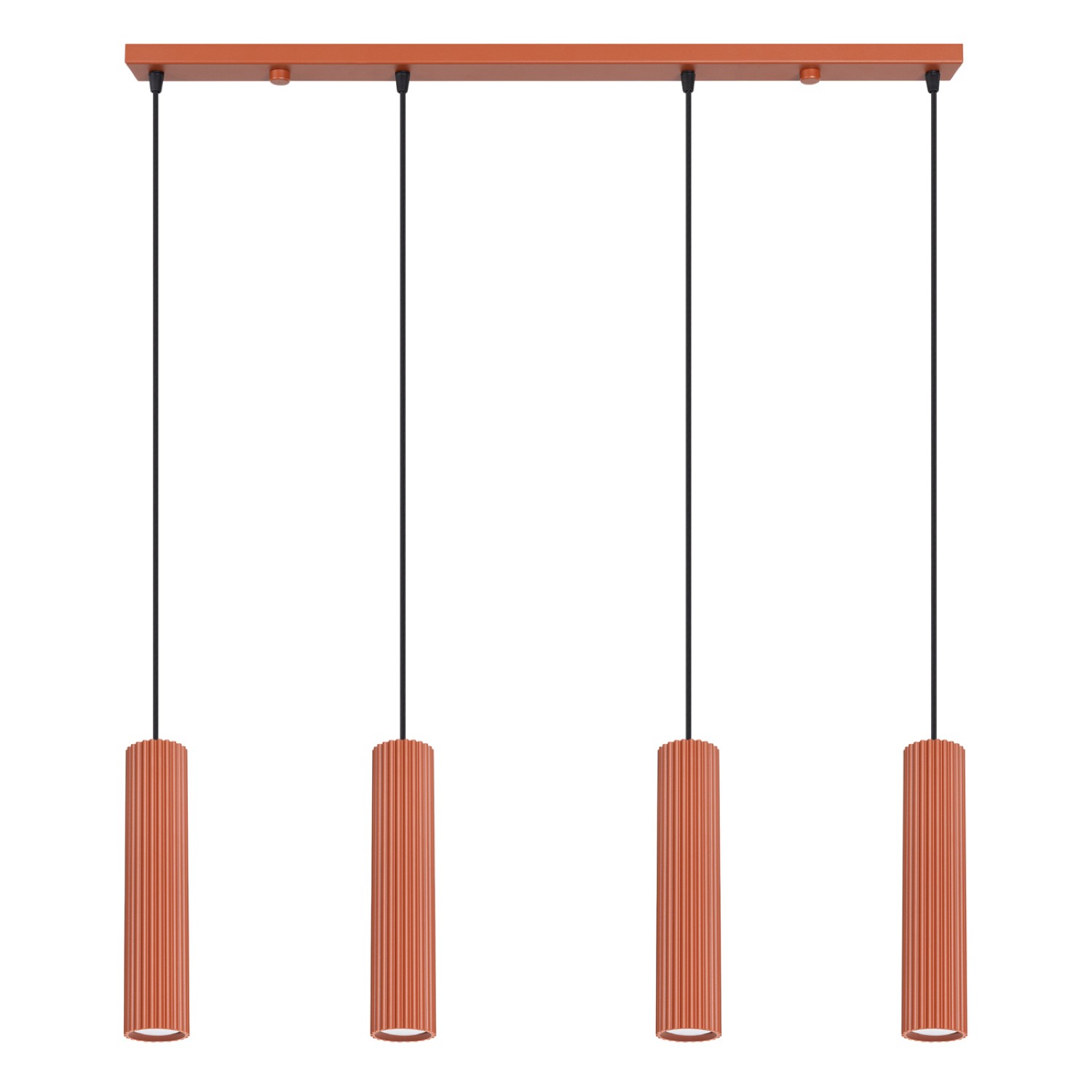 Suspension Aluminium Ocre Rouge GU10 4 Karbon, EDEN