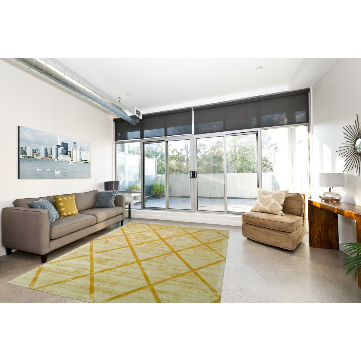 tapis au design contemporain, tisse a la main