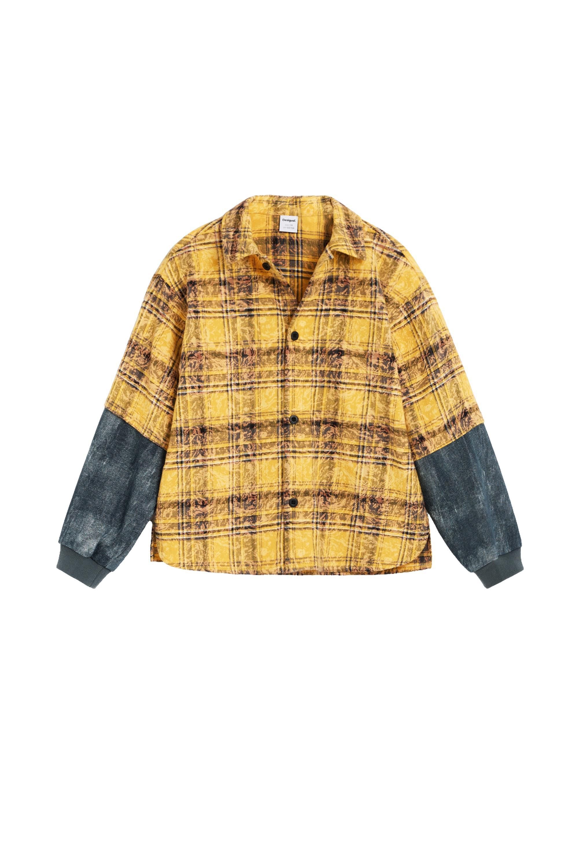 Chemise à carreaux manches contrastées, DESIGUAL