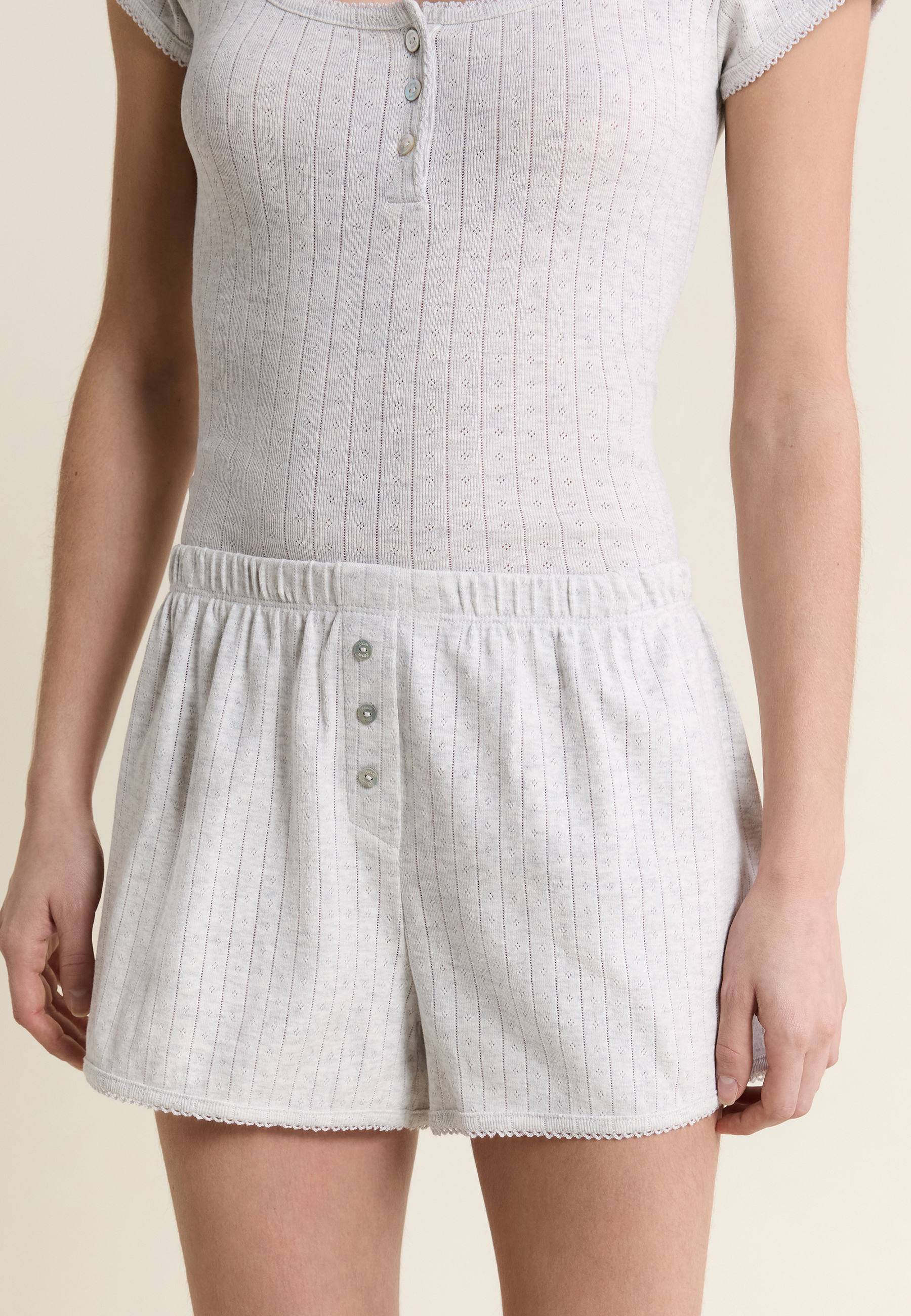 Short de pyjama en coton pointelle KATELL, ETAM