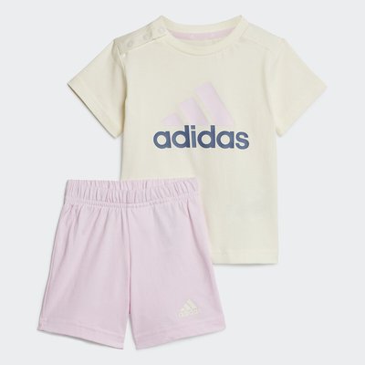 Cotton T-Shirt/Shorts Outfit with Logo Print ADIDAS SPORTSWEAR