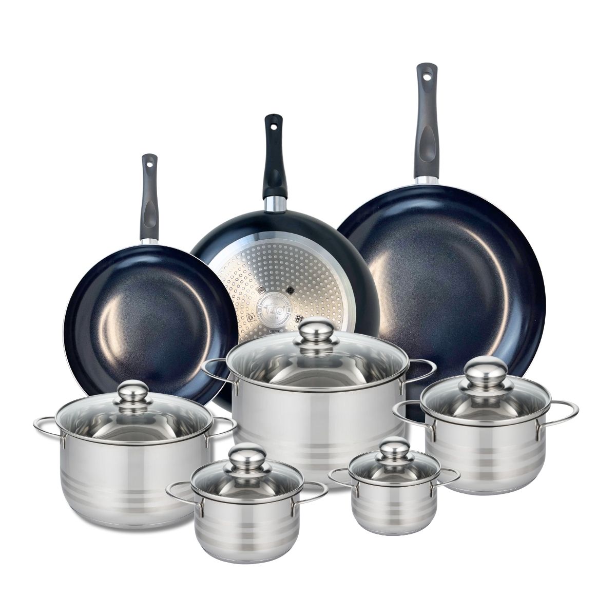 3 poêles 24/28/32cm + 5 faitouts 12/14/16/20/24cm PRIMA BRILLANT, ELO