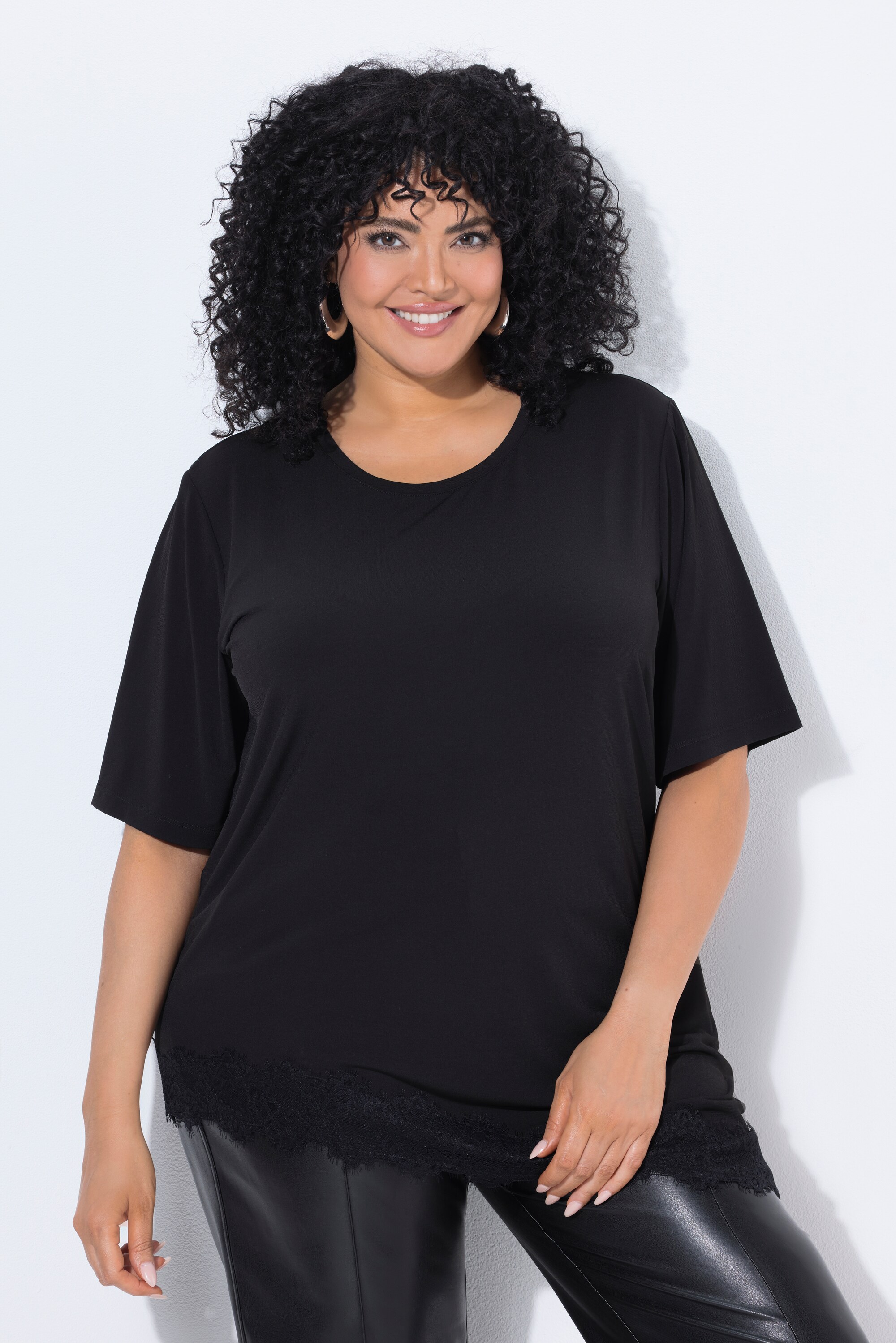 T-shirt avec dentelle, ULLA POPKEN
