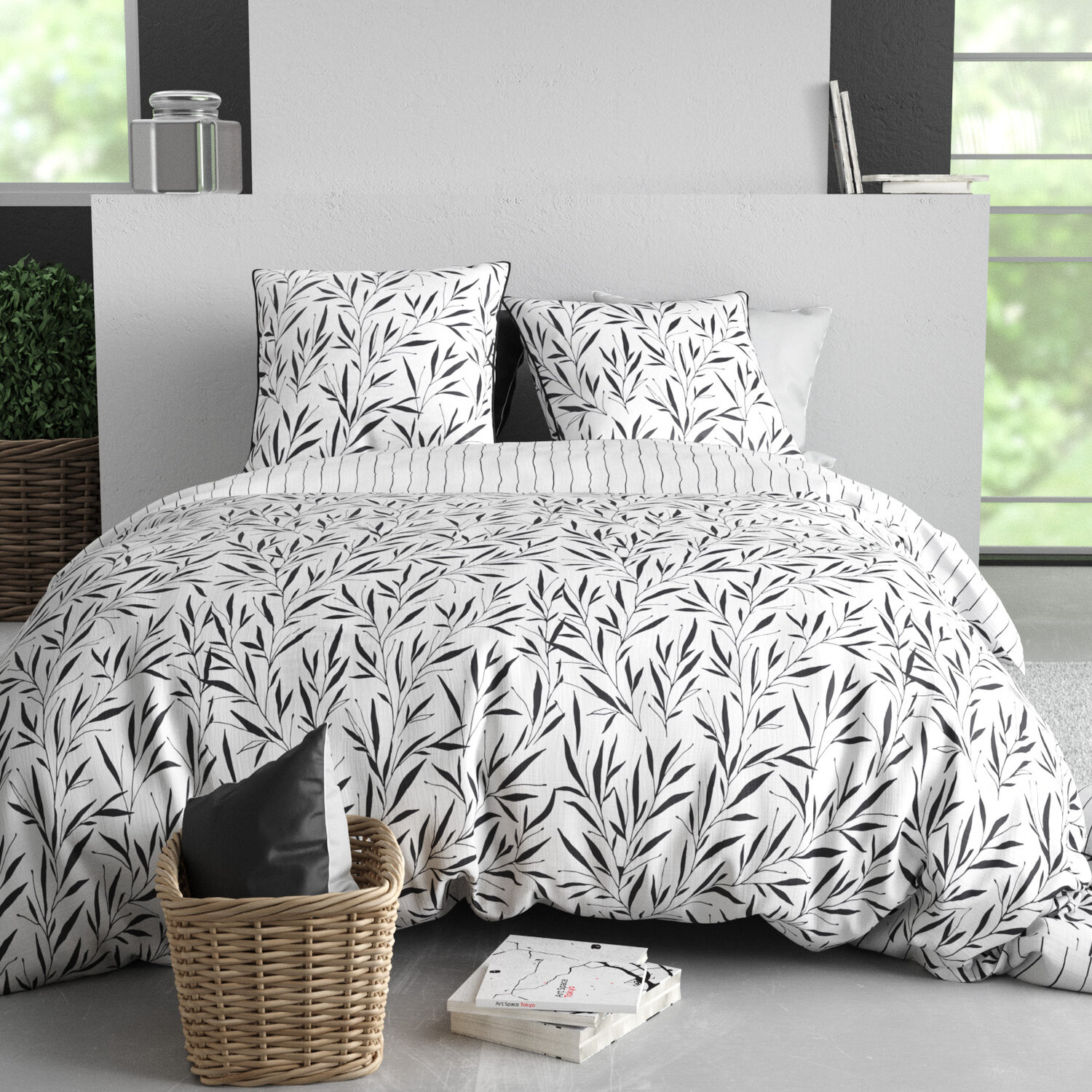 Parure housse de couette en coton imprimée, Nina, C DESIGN HOME TEXTILE