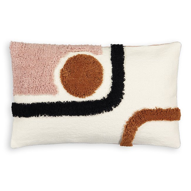 Joan Retro Tufted Rectangular Cotton Cushion Cover, multi-coloured, LA REDOUTE INTERIEURS