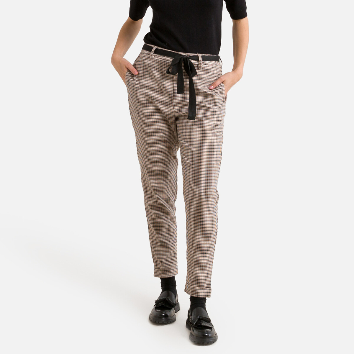 Image of Checked Straight Trousers