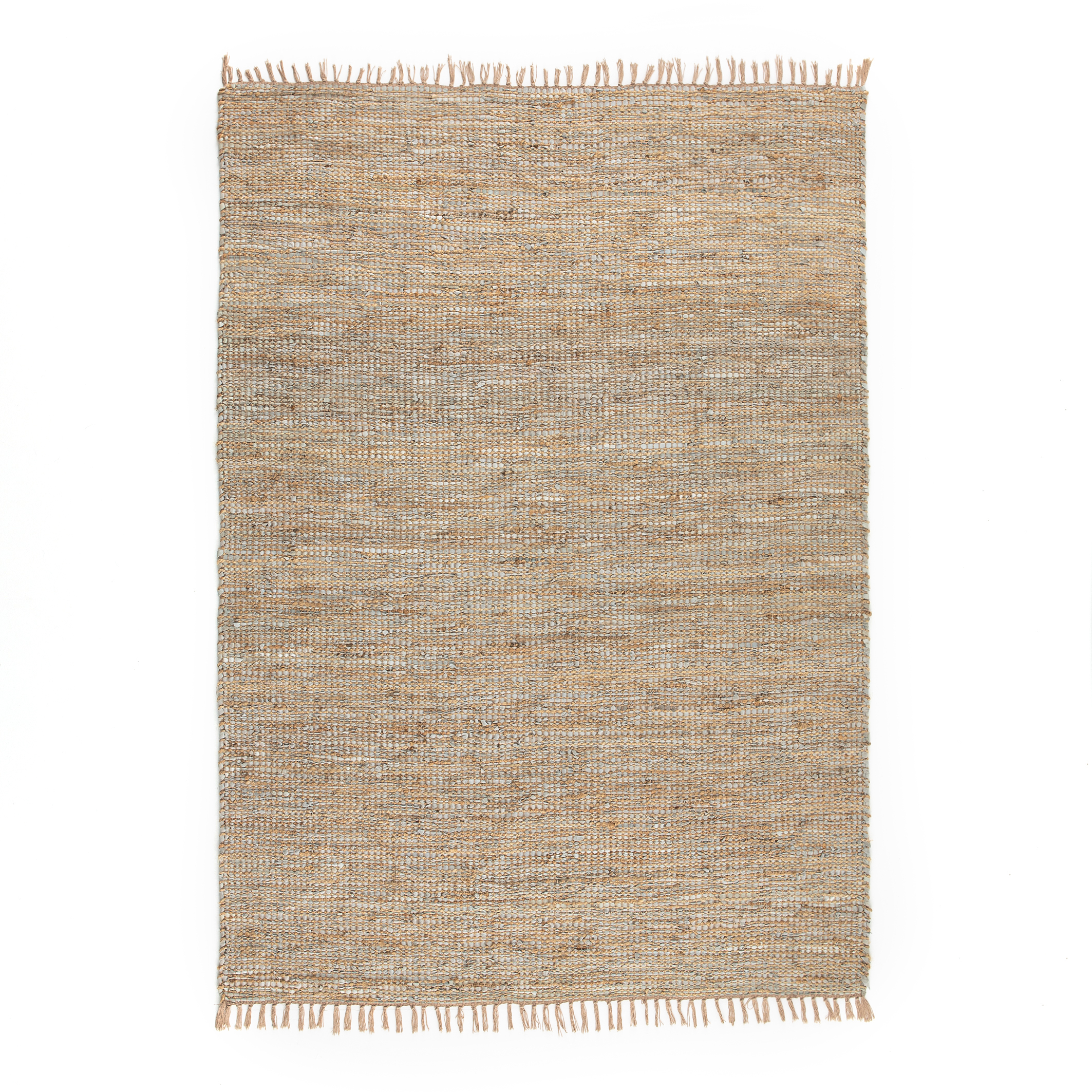 Aidas Jute Leather Hand Woven Rug, Leather Woven Rug