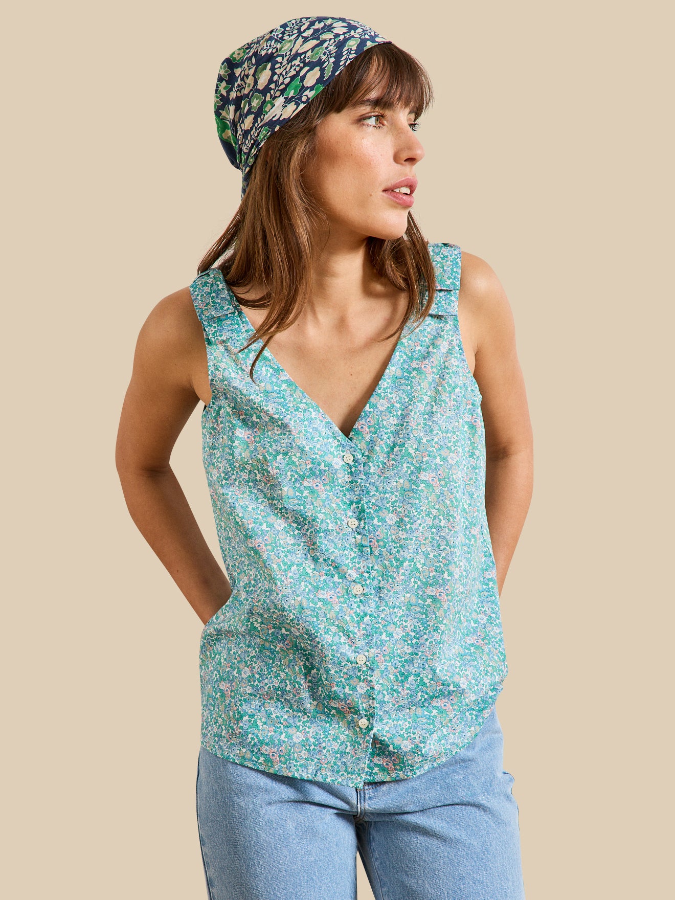 Top sans manches tissu Liberty - Limited Collection, CYRILLUS