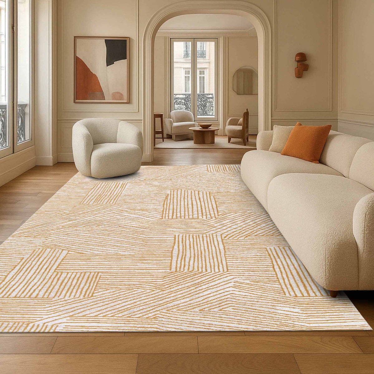 Tapis moderne tissé plat gobelin intérieur extérieur  AXEL TISSAGE, THE DECO FACTORY