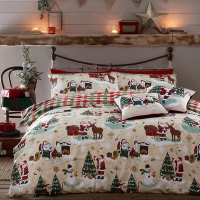 Jolly Santa Cotton Blend Duvet & Pillowcase Set SO'HOME