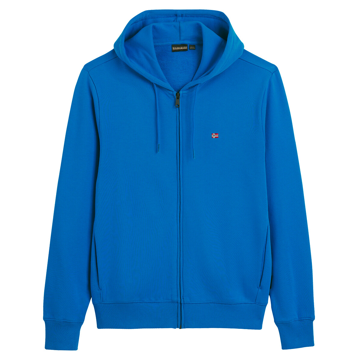 Image of Balis Embroidered Logo Hoodie in Cotton with Zip Fastening