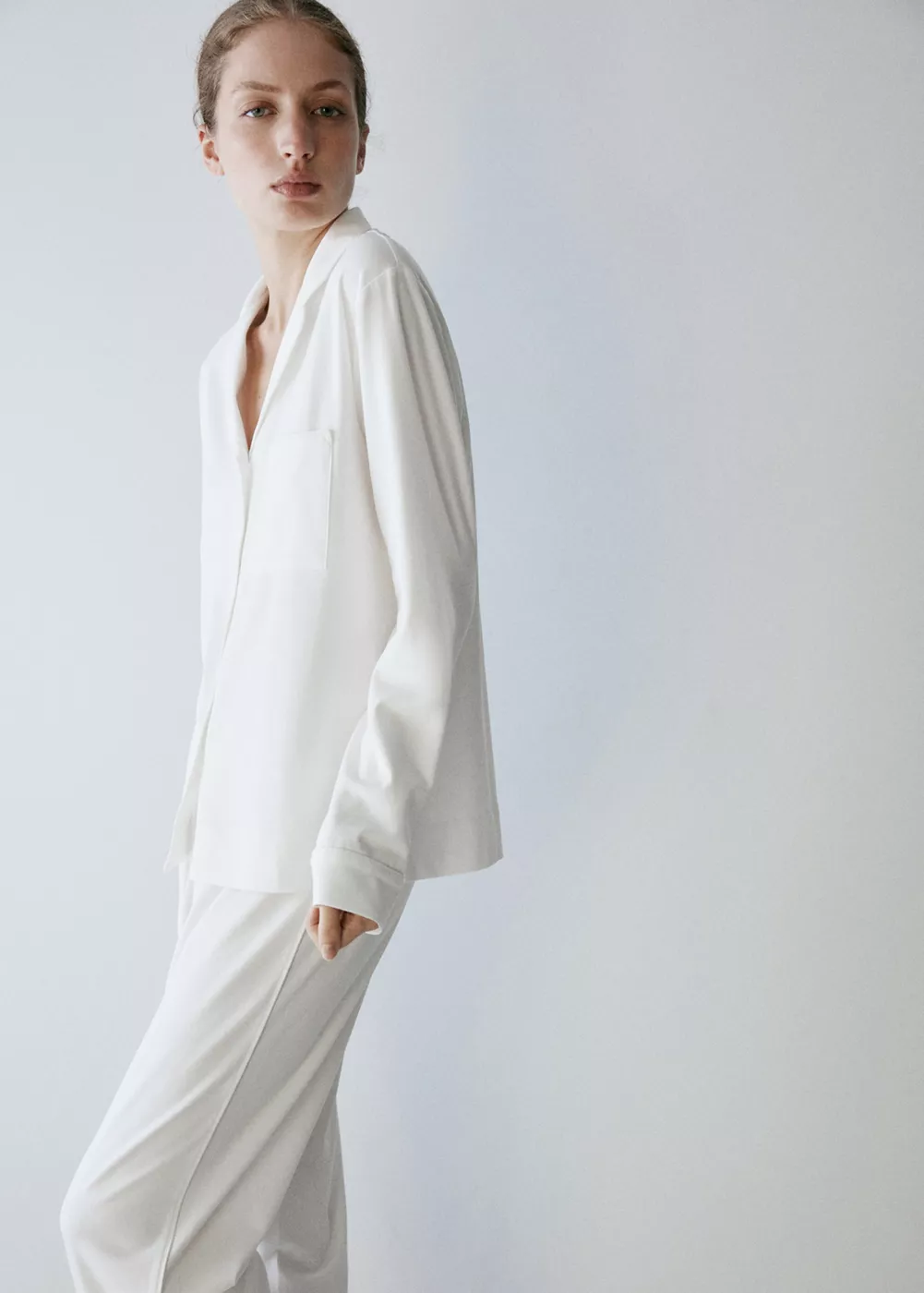 Chemise pyjama coton extensible, MANGO