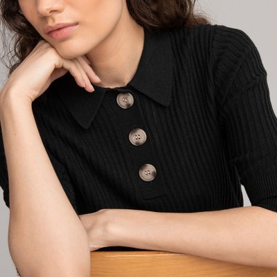 Pull col polo, manches courtes LA REDOUTE COLLECTIONS